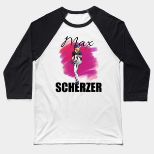 Max Scherzer Cartoon Baseball Player MLB (black text) Baseball T-Shirt